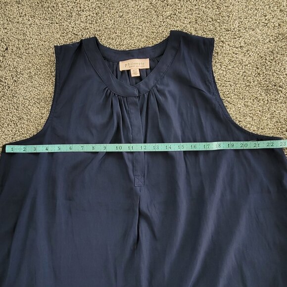 Philosophy Navy Sleeveless Blouse 1X, Nice Condition - Picture 8 of 12